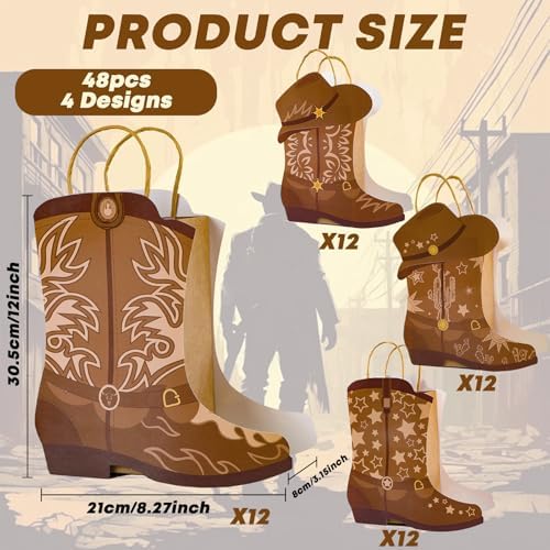 Cowboy Boots Paper Bags Western Theme Party Decorations Favors - Image 2