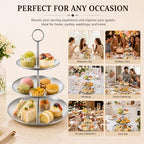 ABuff 3 Tiered Silver Cupcake Stand 2 Pack Stainless Steel Silver Tiered Dessert Stand Cupcake Display Tower 3 Tier Serving Tray Cake Stand for Baby Shower Birthday Party Wedding - Image 7