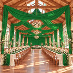 4 Panels 5ft(W) x 20ft(L) Green Ceiling Drapes for Wedding Parties - Image 7