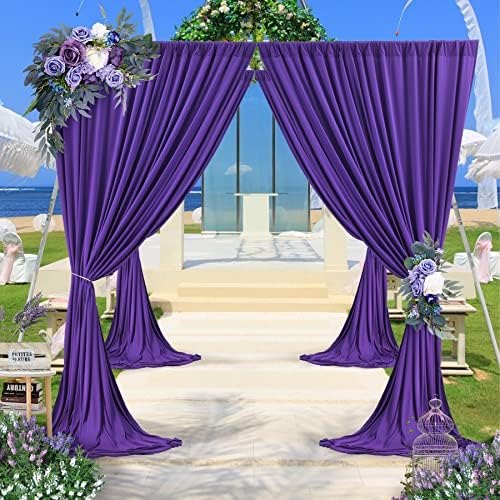 50ft x 10ft Wrinkle Free Purple Backdrop Curtains for Parties,Soft Silk Polyester Wedding Backdrop Drapes,10 Panels 5x10ft Photo Back Drop Curtain for Themed Birthday Party Photography Background - Image 6