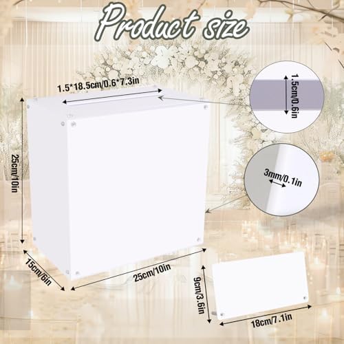 Acrylic Wedding Card Box with Slot Top, Detachable DIY Card Box for Wedding Reception, Corner Brackets & Screws Included, Acrylic Table Sign Holder Included - Image 2