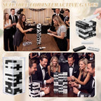 Junkin 79 Pcs Wedding Guest Book Alternative, Black and White Wooden Blocks - Image 3