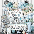 295Pcs Fast One Birthday Decorations For Boys, All-in-One Set for 25 Guests by cocomigoPartyHome