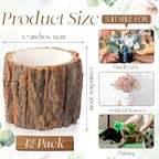 12 Pcs Wooden Vase for Centerpieces Wedding Flower, 4.7 Inch - Image 2