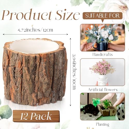 12 Pcs Wooden Vase for Centerpieces Wedding Flower, 4.7 Inch - Image 2
