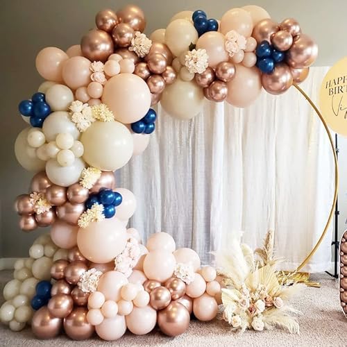 7.2FT Circle Balloon Arch Stand for Floor Round Arch Backdrop Stand for Parties Flower Balloon Arch Frame Kit Flower Gold Metal Arches Backdrop for Birthday Party Wedding Christmas Decorations - Image 2