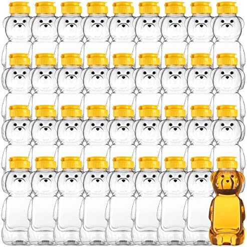 Thenshop 36 Pcs Honey Bear Bottles Plastic Empty Squeeze Jars,350 Ml/ 12 Oz by Thenshop