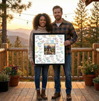 Solid Wood Signature Frame With Circle Opening - White Wood - Metallic Gold Accent Mat - Guest Book Alternative With Gel Pens Made in the USA - Image 5