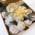 Artificial Flower Combo Box, Milk White Roses & Dahlias with Stems by Unknown