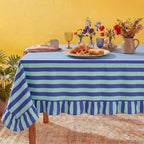 Tudomro Striped Tablecloth, Rectangle, Cobalt, Sky Blue, 52'' X 70'' by Tudomro