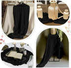 25 Pack Black Cheesecloth Table Runner 17 x 108 Inch Gauze TableRunner Fabric Semi Sheer Cheese Cloth Table Runner Bulk for Rustic Romantic Wedding Baby Shower Table Decoration - Image 6