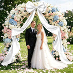 Large White Bow Decor, Double Layer Satin 80x20 Inches - Image 6