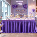 Partisky Purple Polyester Table Skirt for Rectangle Tables 17ft, Wrinkle Resistant Pleated Ruffle Table Cloth for Banquet Wedding Trade Baby Shower Display Gift Dining Table by Partisky