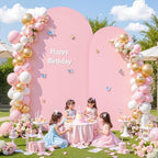Pink and Blue Arch Backdrop Cover 7.2FT 6FT Wedding Arch Covers Set of 2 Arches Covers Stretchy Backdrop Spandex Arch Backdrops Double-Color for Party Baby Shower Gender Reveal Boy or Girl Decoration - Image 4