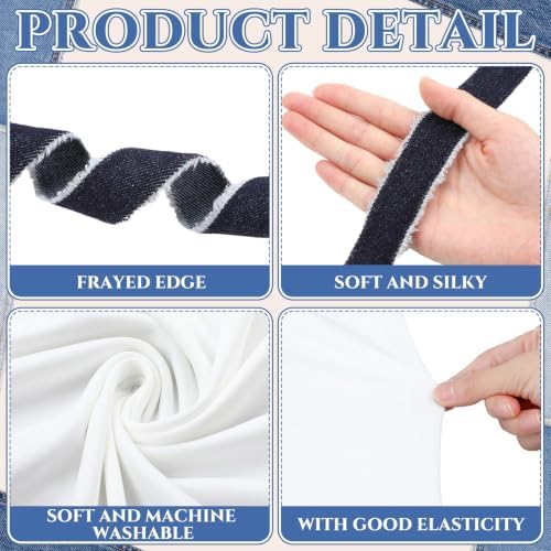 DIY Denim Arch Backdrop Kit, 12 Roll Frayed Blue Jean Ribbon - Image 5