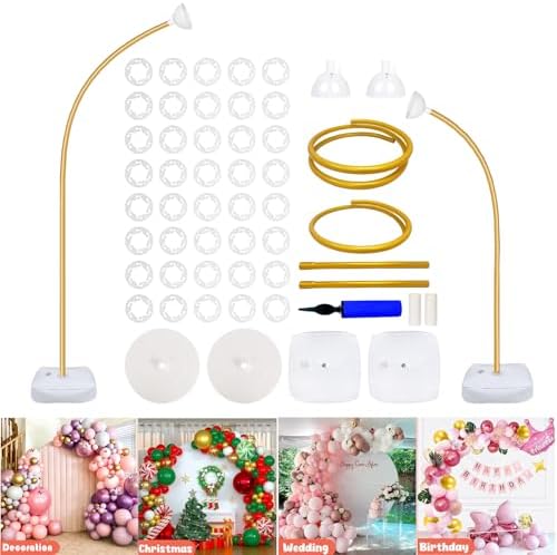 Balloon Arch Stand with Base - 8.2ft & 5ft Balloon Arch Kit with Bendable Tubes, Half Arch Stand, Balloon Column & Arch Frame for Weddings, Birthdays, Baby Showers by Welcome