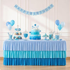 Suppromo Blue Tablecloths for 6 Foot Rectangle Tables Pastel Gradient Blue - Image 2
