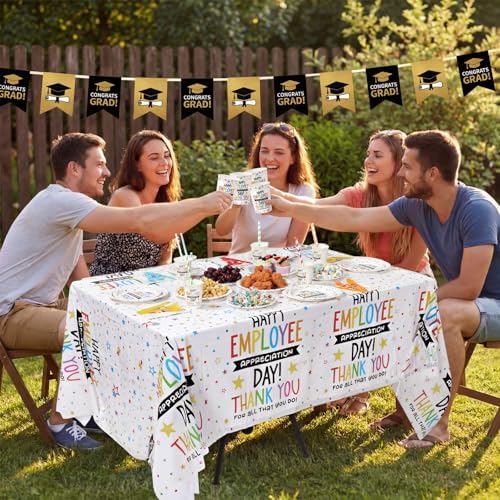 LemonRoad 452 Pcs Employee Appreciation Decoration for 50, Employee Teacher Appreciation Paper Plates Napkins Cups Tablecloth Set for Administrative Professional Day Thank You Staff Nurse Party Supply - Image 5