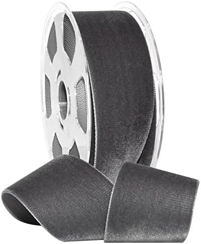 Morex Ribbon Nylvalour Velvet Ribbon, Nylon, 2 inches by 11 Yards, Dolphin, Item 01250/10-924, 2" by 11 yd, by MorexRibbon