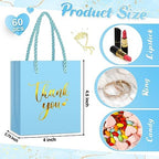Honoson 60 Pcs Mini Thank You Gift Bag with Handle Bulk,Light Blue - Image 3