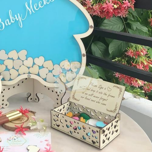 Personalized Baby Shower Guest Book Alternative Wooden Bear Drop Box - Image 3
