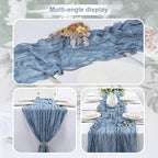 10 Pack Dusty Blue 35x120 Inch Cheesecloth Table Runner - Image 5