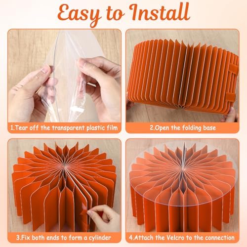 6Pcs Buffet Risers, Food Risers for Table, Foldable Cake Display Stands, Tall Cardboard Cupcakes Stand for Show Catering Desserts Jewelry Wedding Birthday Party Decoration (Orange) - Image 6