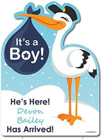 Big Dot of Happiness Custom Boy Special Delivery - Baby Arrival Sign - Blue It's A Boy Stork Personalized Baby Announcement & Welcome Yard Sign by BigDotofHappiness