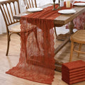 Remagr 6 Pcs Terracotta Lace Table Runners 30" x 120" Floral Wedding Decor by Remagr