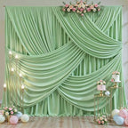 20ft x 10ft Wrinkle Free Sage Green Wedding Backdrop Curtains for Party Bridal Shower Reception Decorations Sage Green Fabric Curtain Backdrops Drapes for Photography Baby Shower Birthday Background by Tao-GePartyDecorations