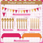 Mimorou 342 Pcs Pink and Orange Plates and Napkins Party Supplies - Image 5