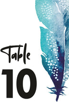 Blue Feather Design Table Number Cards Double Sided Party Table Numbers for Reception Baby Shower Anniversary Birthday Bridal Party 5x7 100 Pcs by Unknown