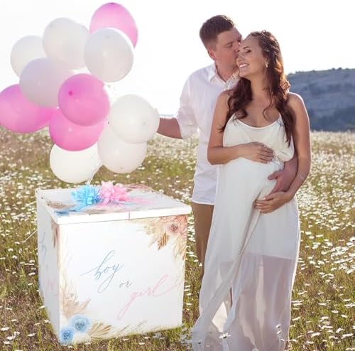 AmazingSpark 28in Giant Gender Reveal Gift Box Kit, Boho Flower - Image 6