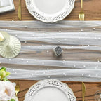 Artoid Mode 10-Pack Pearl White Gauze Table Runner 10FT Home Decor - Image 5