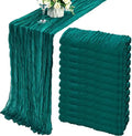 35x72 Inch Dark Teal Cheesecloth Table Runner Boho Wedding Party Decor by Fivenl