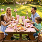 Vyntra Pink Paper Plates, Cups & Napkins, 350 Pcs Scalloped Party Set - Image 5