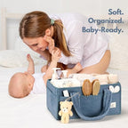 PeraBella Baby Diaper Caddy Organizer with Handle, Boy & Girl Shower Gift Basket, Portable Diaper Storage Basket Bin for Wipes, Newborn Baby Essentials Registry Search Must Haves, Car Caddy Organizer - Image 5