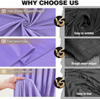 20x10FT Backdrop Curtains with Rod Pockets - Wrinkle Free Photo Stage Backdrop 4 Panels Curtains Drapes for Photography Wedding Party Baby Shower Decorations (Lavender) - Image 4