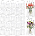 LEIFIDE 50 Pcs Plastic Clear Gift Bags with Handles,7.1 X 9.4 X 3.1 Inch by LEIFIDE