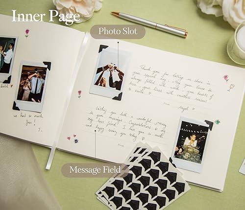 Event Photo Guest Book (Eggshell White) - A4 Album w/Photo Corner Stickers - Image 4