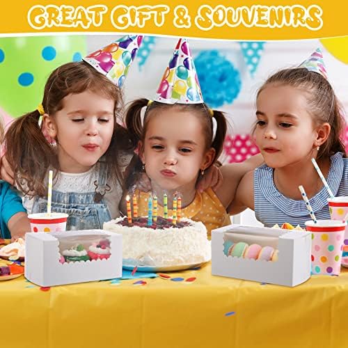 Ireer 60 Pcs 8x4x4 Inch Bakery Boxes with Window for Bread Cookie, White - Image 6