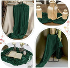 25 Pack Emerald Green Cheesecloth Table Runner 17 x 108 Inch Gauze Table Runner Fabric Semi Sheer Cheese Cloth Table Runner Bulk for Rustic Romantic Wedding Baby Shower Table Decoration - Image 6