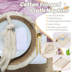 Showgeous 30 Pack Natural Cloth Napkins with Fringe, 16x16 inch 100% Cotton - Image 5