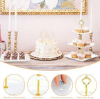 Lazycorner 10 Pcs Dessert Table Display Stands Set , with 6 Pcs 3-Tier Cupcake Stand & 4 Pcs Food Serving Tray - Cookie Tray Rack Serving Tray Cake Display Tower for Wedding Baby Shower Tea Party - Image 5
