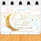 Twinkle Twinkle Little Star Gender Reveal Backdrop 10x7ft Pink or Blue How We Wonder What You are Gender Reveal Background Party Decoration Moon and Star Boy or Girl Banner - Image 3