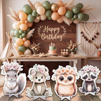 Honoson 4 Pcs Large 22" x 30" Woodland Animal Baby Shower Cardboard Cutouts - Image 5