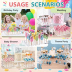 Geetery Cakesicle Stand Display Acrylic Cake Pop Stand Reusable Cake Pop Holder Clear Lollipop Holder and 100 Pcs Wood Ice Cream Sticks for Birthday Wedding Baby Shower Parties Dessert Table - Image 5