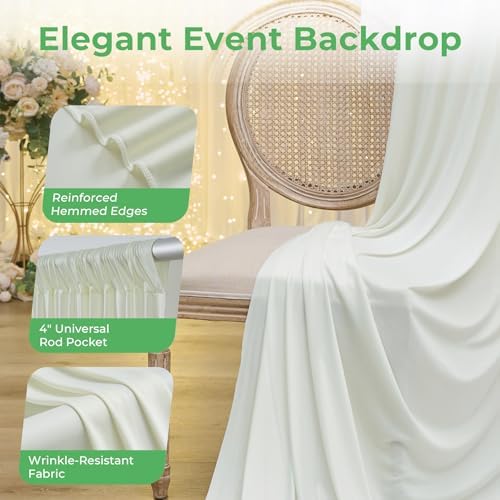 20ftx14ft Ivory Backdrop Curtain for Wedding Parties - Image 5