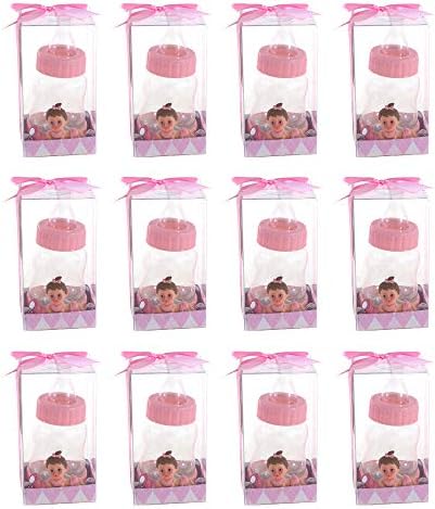 Keepsake Figurine 12 pcs Baby Girl on Pink Baby Bottle | Awesome Decorations or Party Favors | for Pregnancy Announcements, Gender Reveals, Birthday and Special Celebrations - Image 3