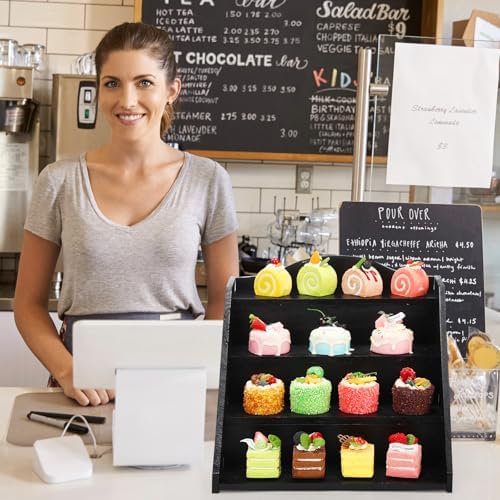Jetec 4 Tier Wood Retail Cupcake Display Stands, Black - Image 6